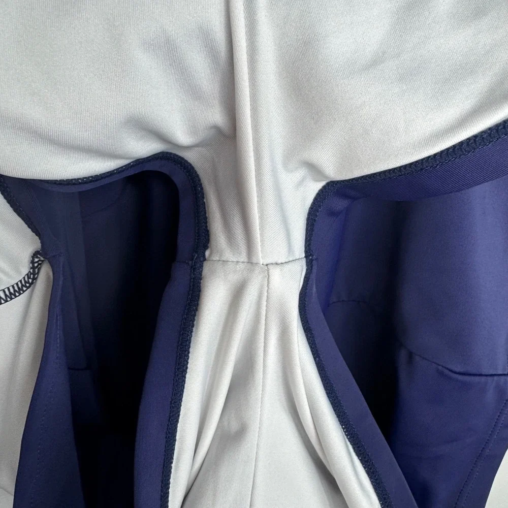 Blue & Navy Halter Swimdress Skirted Boyshorts Attached‎ One-Piece Swimsuit 4XL - Picture 9 of 9